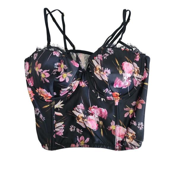 Victoria's Secret Other - Victoria's Secret Very Sexy Corset Top 32D Dark Floral Fairygoth Grunge NWT